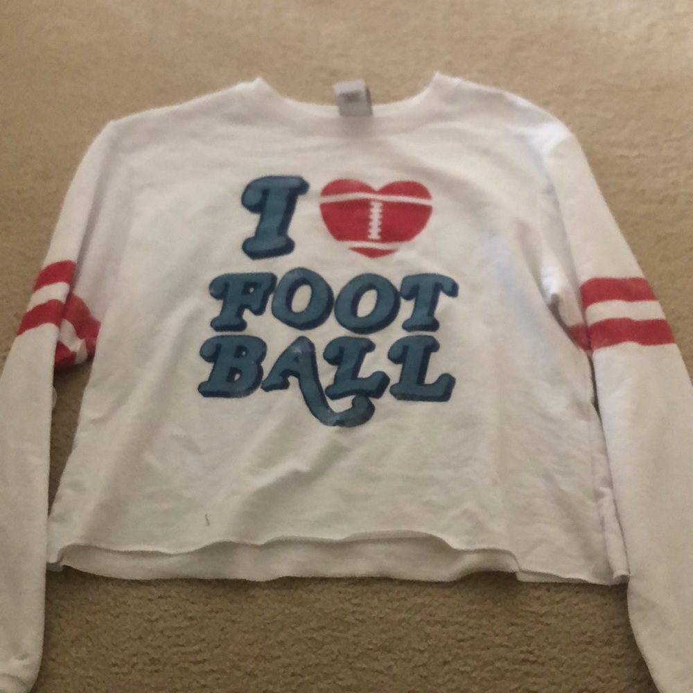 I heart football cropped sweatshirt